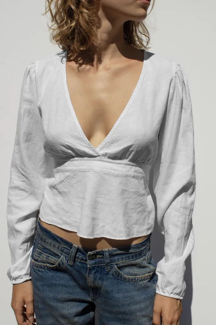 Donna Subdued Blusa con fiocco