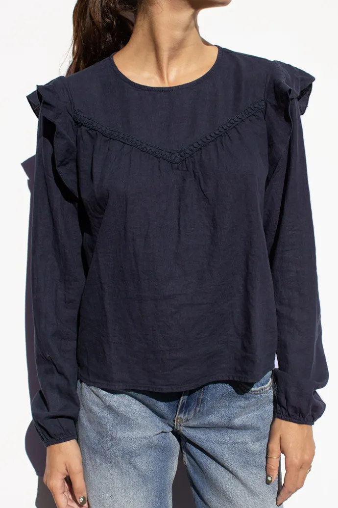 Donna Subdued Blusa con rouches