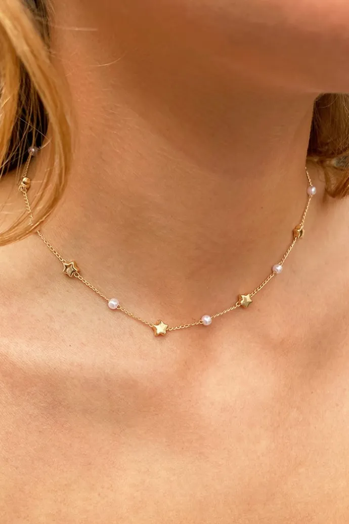 Donna Subdued Collana stelle e perle