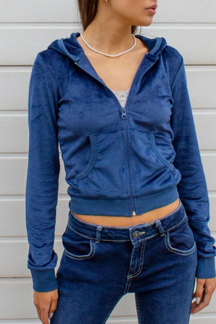 Donna Subdued Felpa cappuccio zip ciniglia