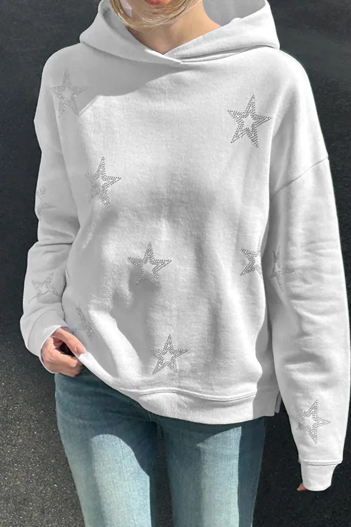 Donna Subdued Felpa Stelle Strass