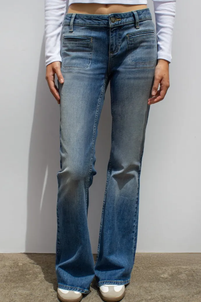 Donna Subdued Jeans flare con tasche frontali