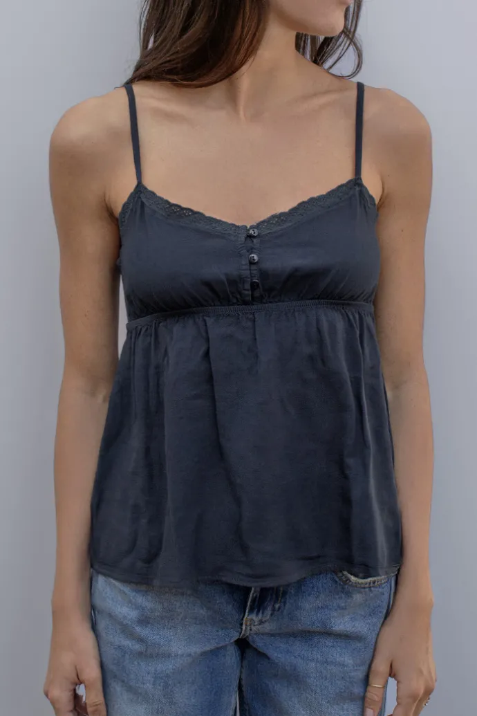 Donna Subdued Tank top con bottoncini