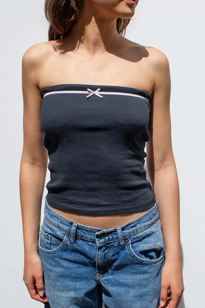 Donna Subdued Top fascia con fiocchetto