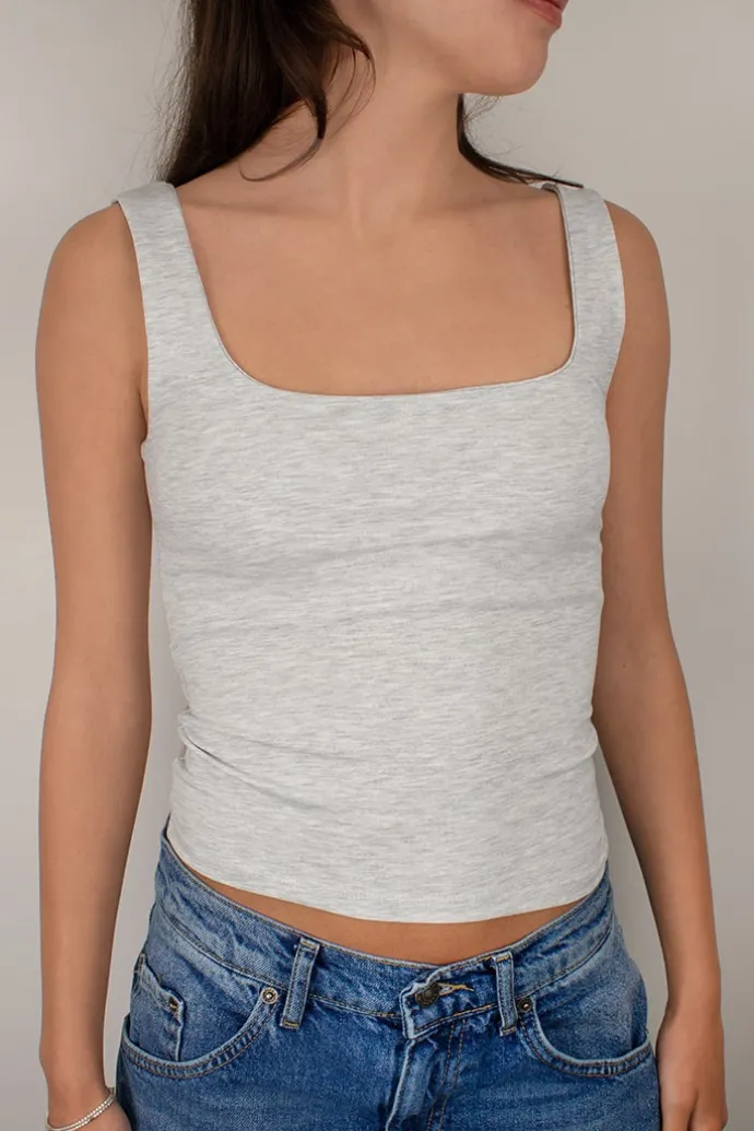 Donna Subdued Top scollo quadrato