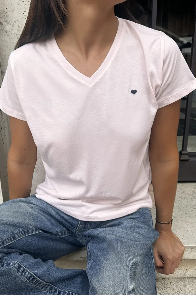 Donna Subdued T-shirt scollo a V cuore