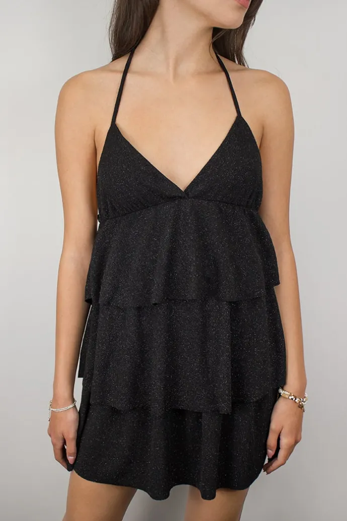 Donna Subdued Vestito con balze